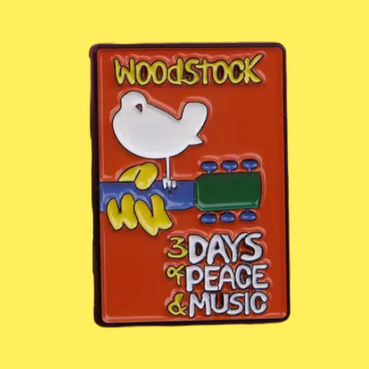 Vintage Woodstock Poster- Enamel Pin -3.3cm x 2.3cm