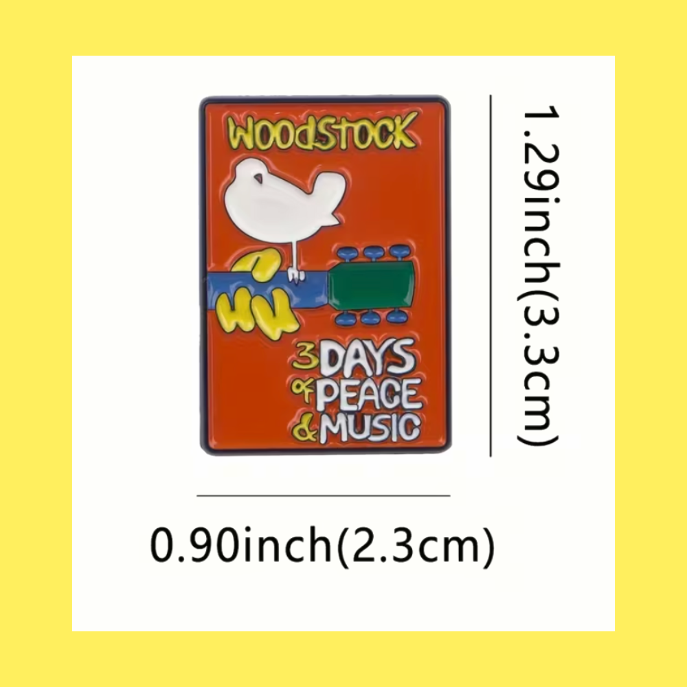 Vintage Woodstock Poster- Enamel Pin -3.3cm x 2.3cm