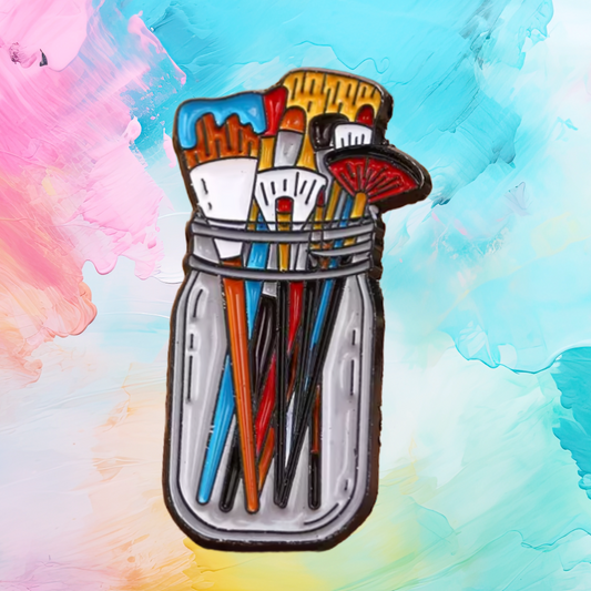 Artist Brushes- Enamel Pin -3.3cm x 1.7cm