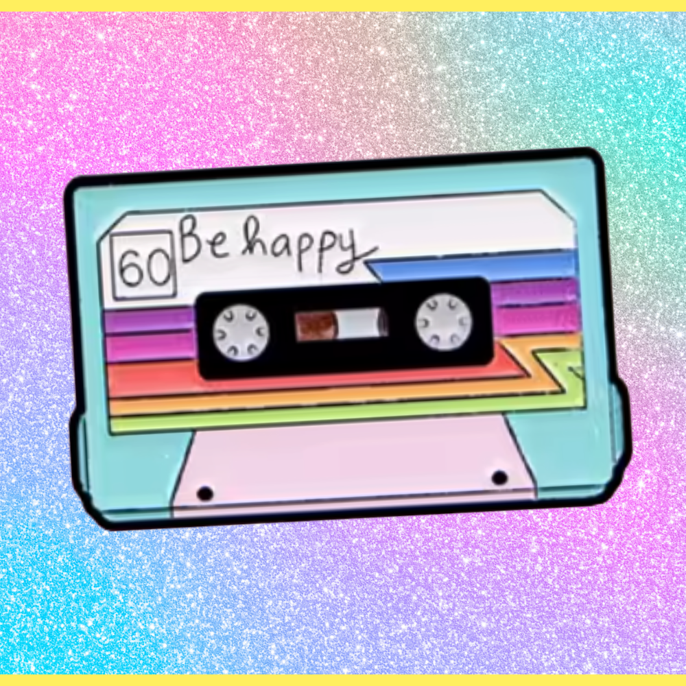 Be Happy Cassette - Retro Enamel Pin (3.0cmx 2.0cm)