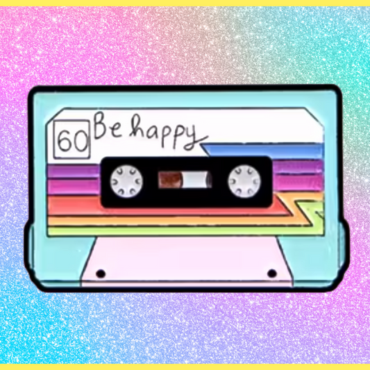 Be Happy Cassette - Retro Enamel Pin (3.0cmx 2.0cm)