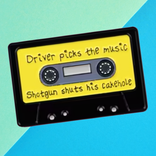 Driver Picks the Music - Funny Retro Cassette Enamel Pin (3.3cmx 2.2cm)