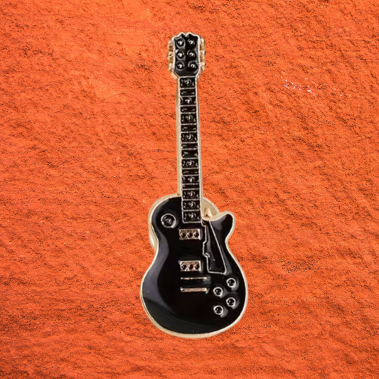 PRS Style Guitar Enamel Pin (Black) 4.5cm x 1.6cm