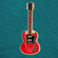 Red SG Style Guitar Enamel Pin (1.5cm x 3.9cm)