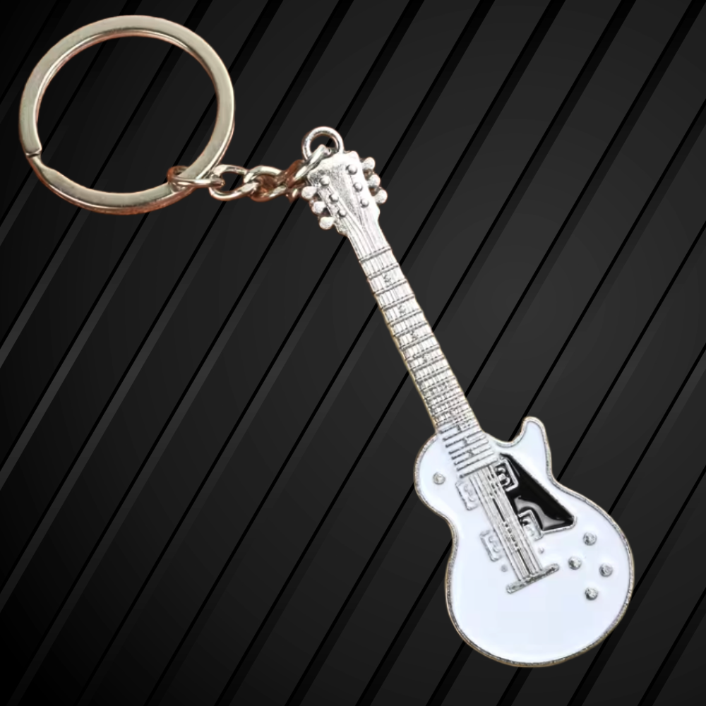 Guitar Shaped Keyring Green - (13cm)