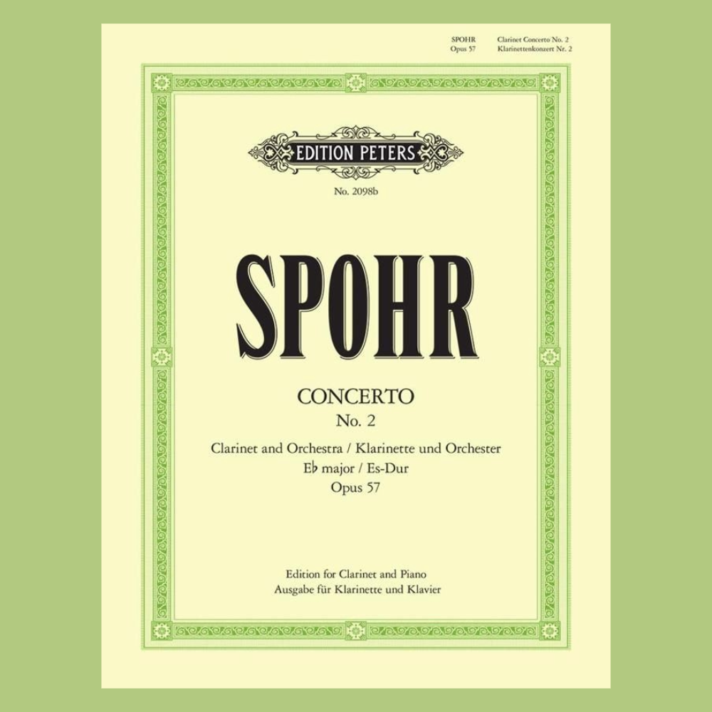 Louis Spohr - Concerto No 2 E Flat Op 57 Clarinet with Piano Accompaniment Book