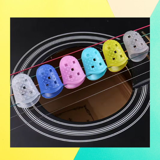 Silicone Guitar/Instrument Finger Protectors  (5 Piece)- For Beginners and Sensitive Hands