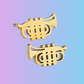 Mini Stud Trumpet Earrings (Gold Stainless Steel)