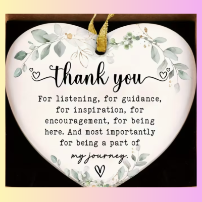Thank You - Acrylic Heart Ornament (Teacher/Student Gift)