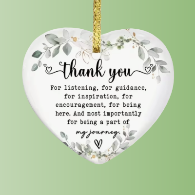 Thank You - Acrylic Heart Ornament (Teacher/Student Gift)