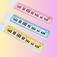 3 Pack Musical Keyboard Design 15cm Ruler (Yellow, Pink, Blue)