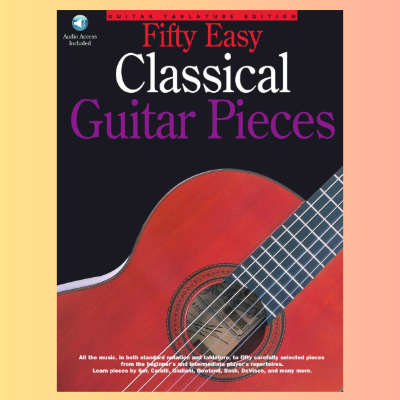 50 Easy Classical Guitar Pieces Tab Book and Audio
