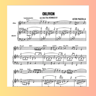 Astor Piazzolla - Oblivion Oboe with Piano Accompaniment