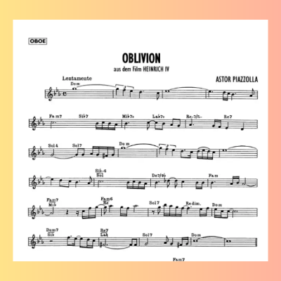 Astor Piazzolla - Oblivion Oboe with Piano Accompaniment