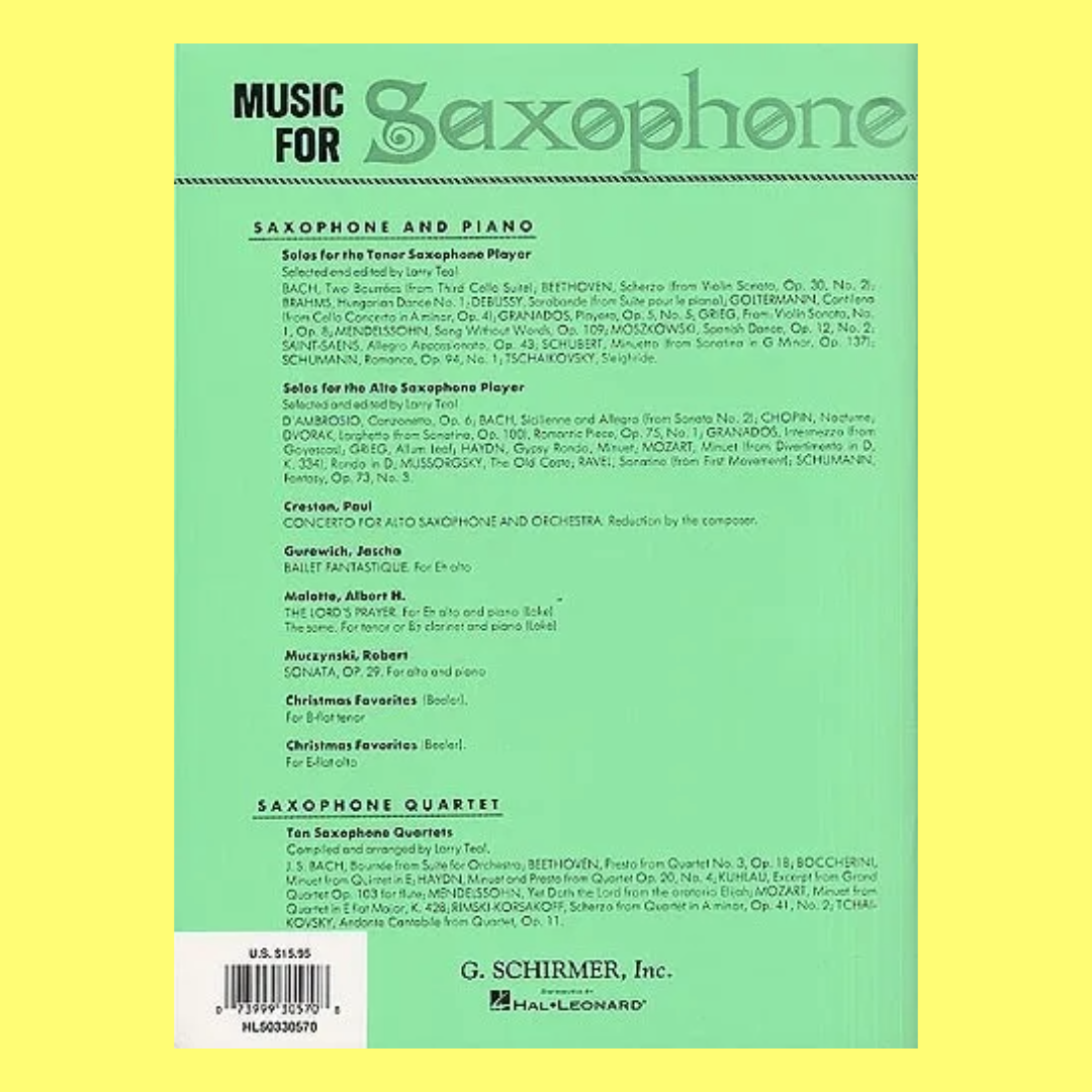 Solos For The Tenor Saxophone Player with Piano Accompaniment Book