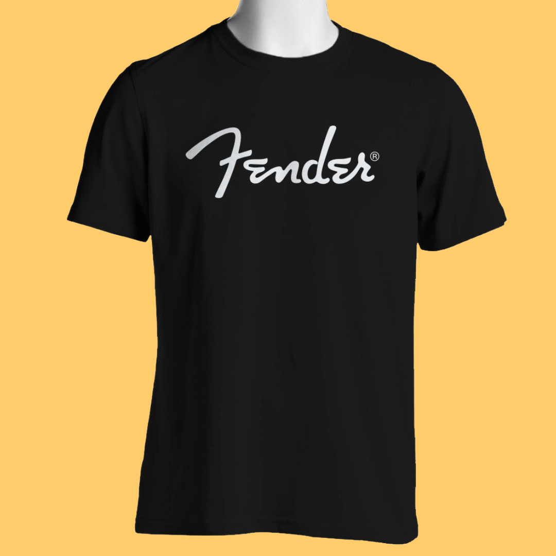 Black Fender Logo T-Shirt (Small - XXL) - 100% Cotton
