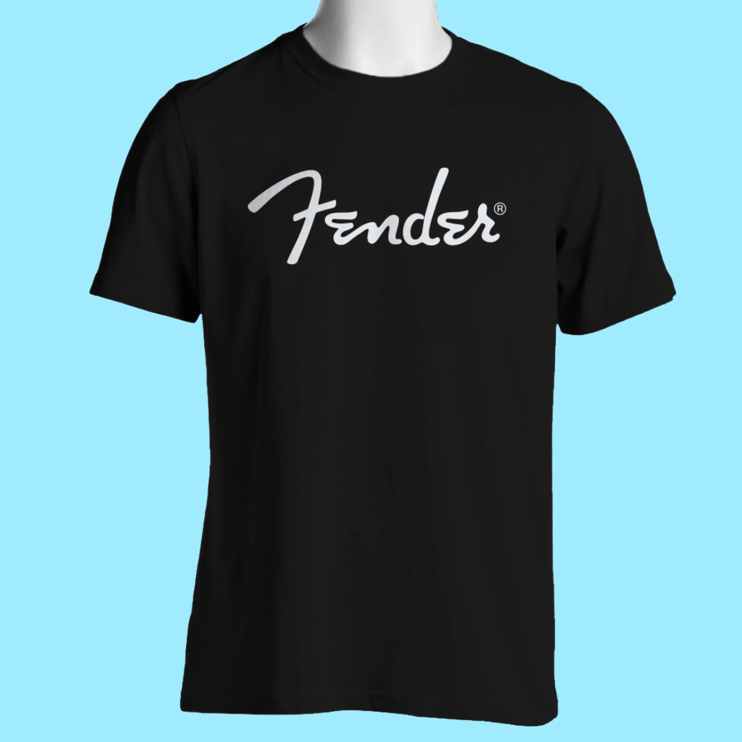 Black Fender Logo T-Shirt (Small - XXL) - 100% Cotton