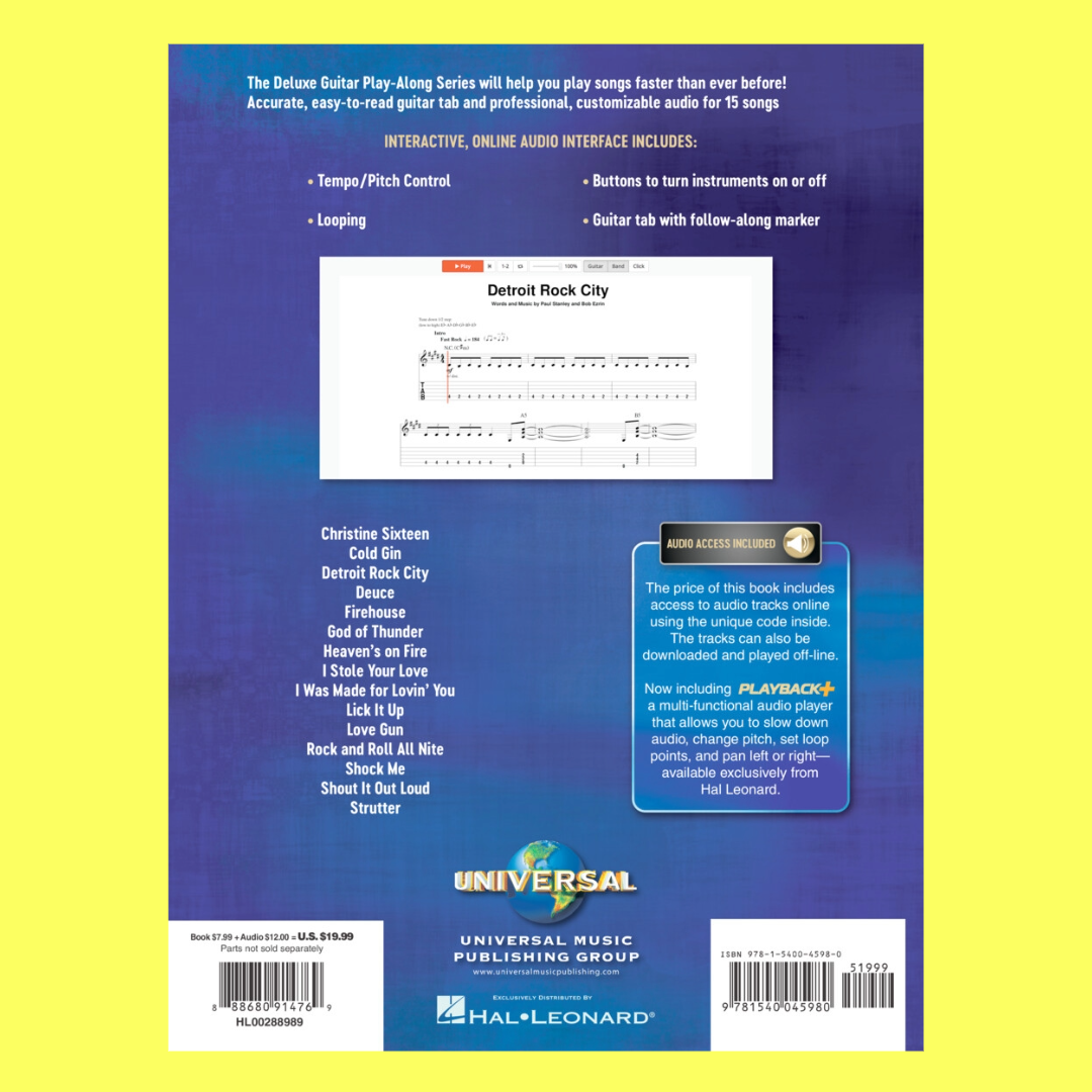 Kiss Deluxe Guitar Playalong Book/Ola