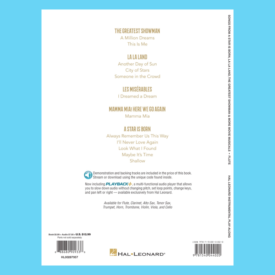 Songs From A Star Is Born, La La Land & The Greatest Showman Flute Play Along Book/Ola