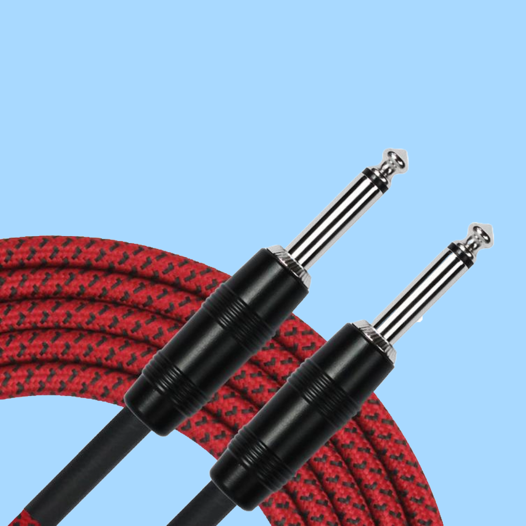 Kirlin IWC201RD 10ft Red Entry Woven Guitar/Instrument Cable (Straight)