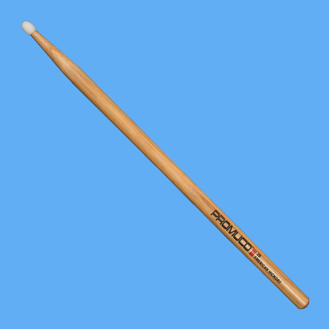 Promuco 1801N2B American Hickory 2B Nylon Tip Drumsticks