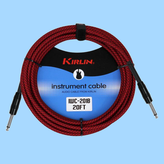 Kirlin IWC201BY 20ft Red Entry Woven Instrument Cable (Straight)