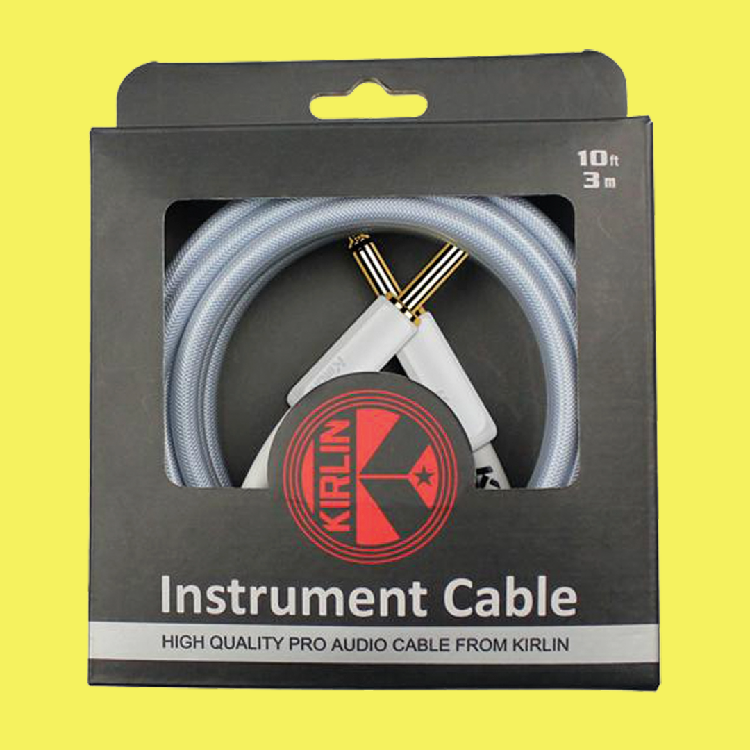 Kirlin KIPW201WGR-10 10ft Blue PVC-Woven Premium Plus Guitar/Instrument Cable
