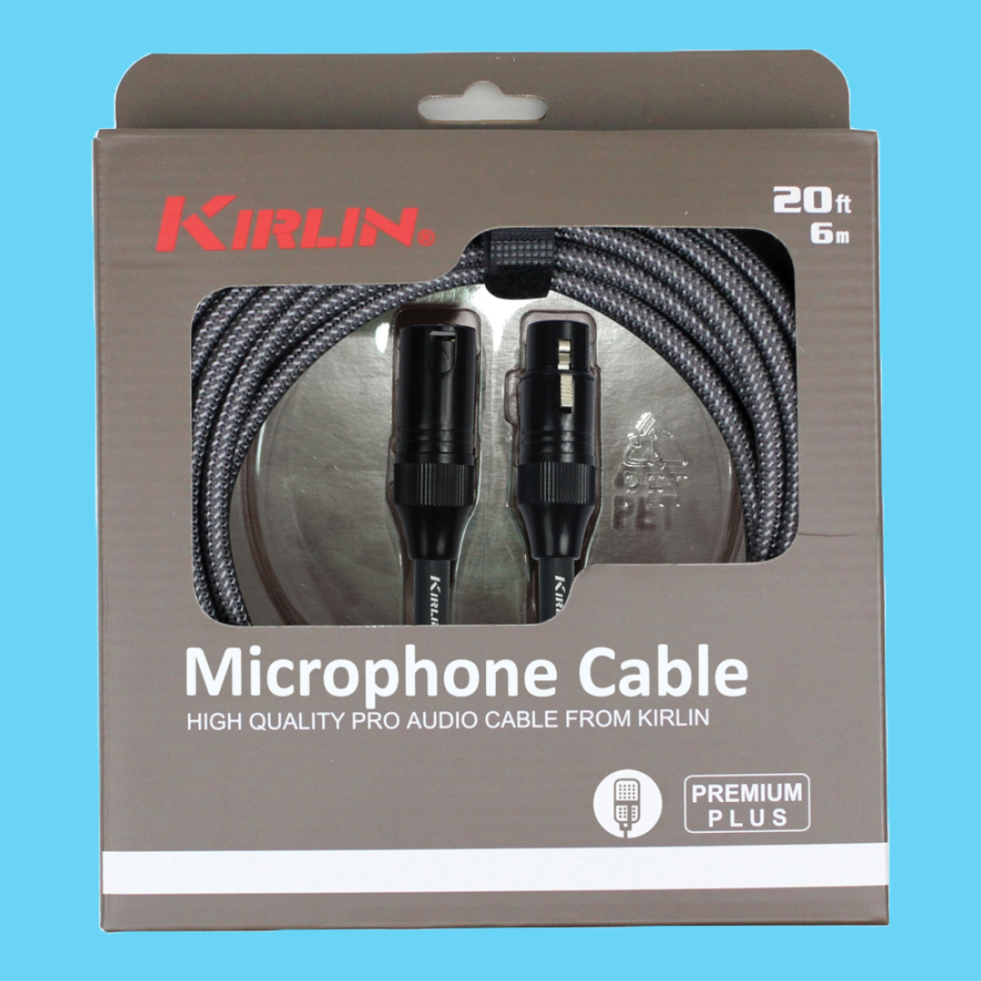 Kirlin Premium Plus 20ft Carbon Grey XLR Microphone Cable