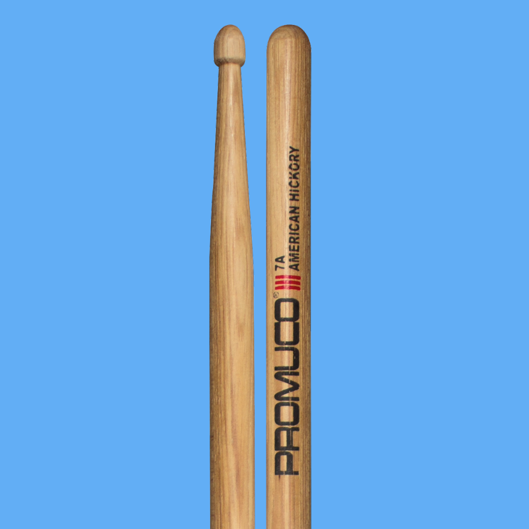 Promuco 18017A American Hickory 7A Wood Tip Drum Sticks