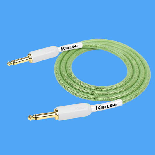 Kirlin KIPW201WGR-10 10ft Green PVC-Woven Premium Plus Instrument Cable (Straight)