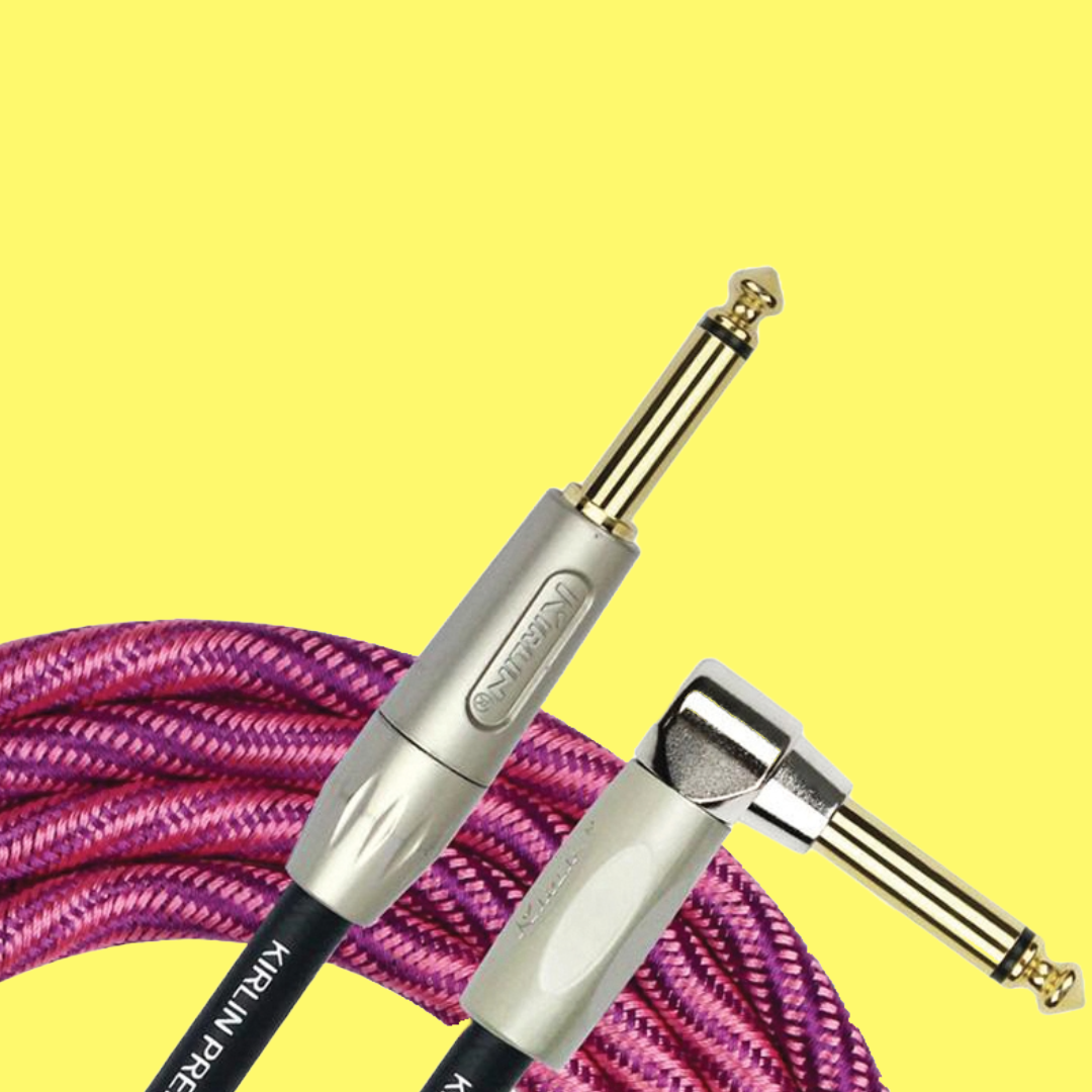 Kirlin IWB202WPP 20ft Premium Plus Wave Pink Instrument Cable (Right Angle-Straight)