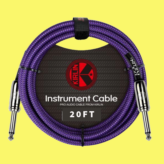 Kirlin IWC201BK 20ft Purple Entry Woven Instrument Cable (Straight)