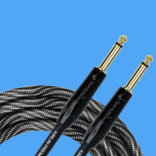 Kirlin IWB201WB 10ft Premium Plus Wave Black & White Instrument Cable (Straight)