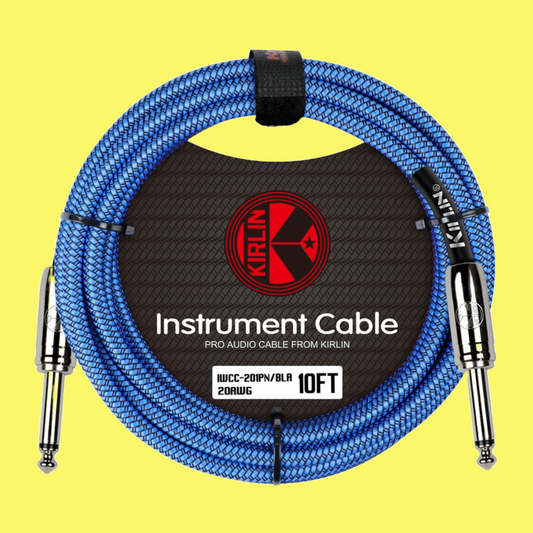 Kirlin IWC201BK 10ft Blue Entry Woven Instrument Cable (Straight)