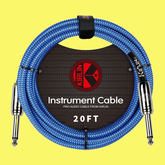 Kirlin IWC201BL 20ft Blue Entry Woven Instrument Cable (Straight)