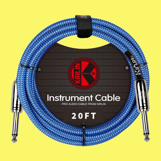 Kirlin IWC201BK 20ft Blue Entry Woven Instrument Cable (Straight)