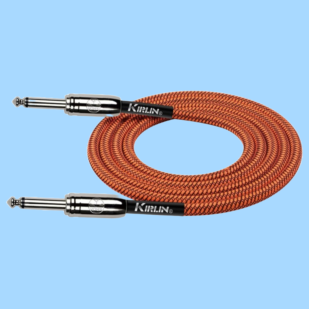Kirlin IWC201BK 20ft Orange Entry Woven Instrument Cable (Straight)