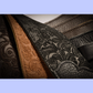 Franklin Embossed 2.5" Chocolate Suede Guitar Strap with Pebbled Chocolate Glove Leather End