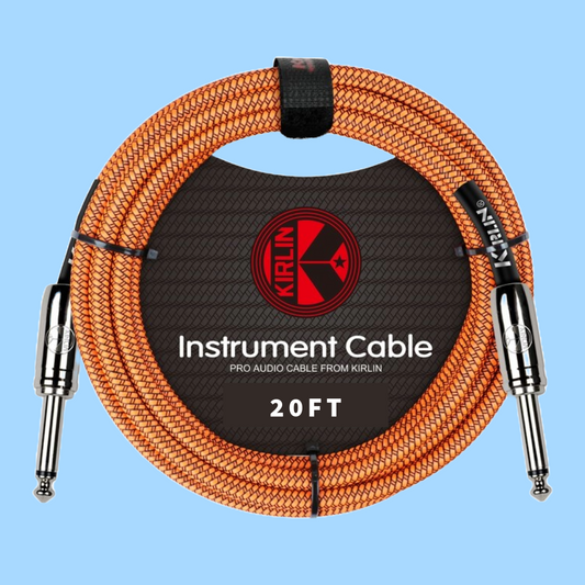 Kirlin IWC201BK 20ft Orange Entry Woven Instrument Cable (Straight)