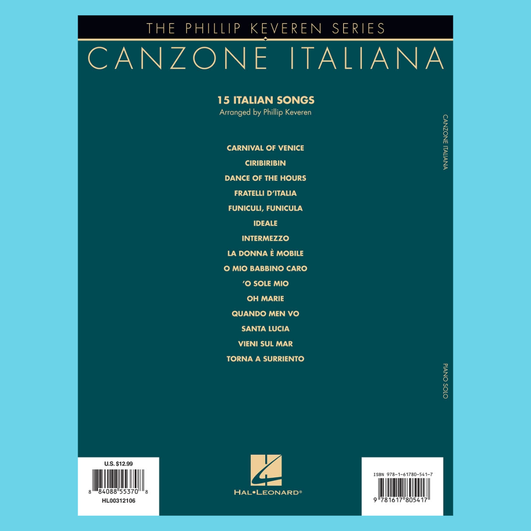 Canzone Italiana Keveren Piano Solo Book
