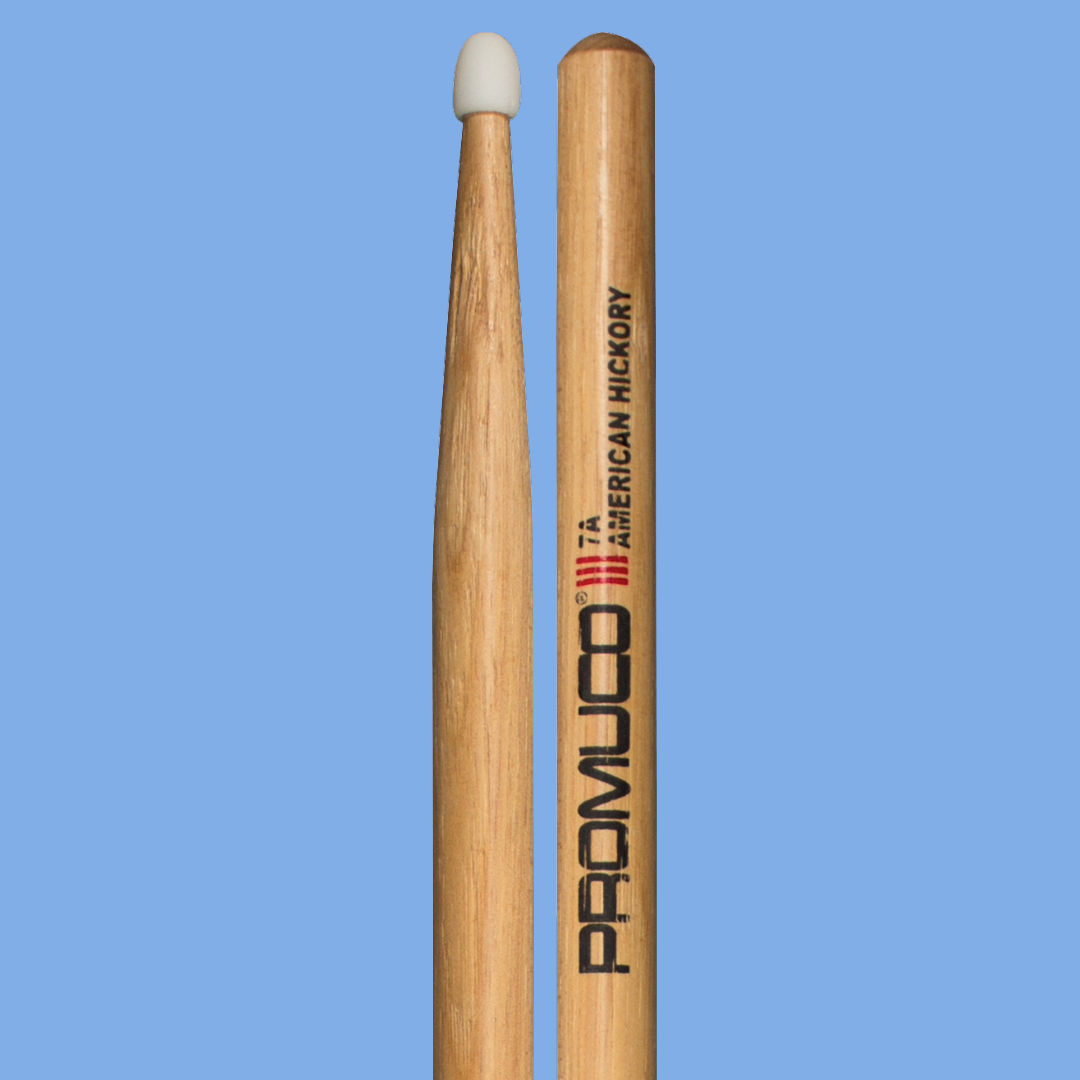 Promuco 1801N7A American Hickory 7A Nylon Tip Drumsticks