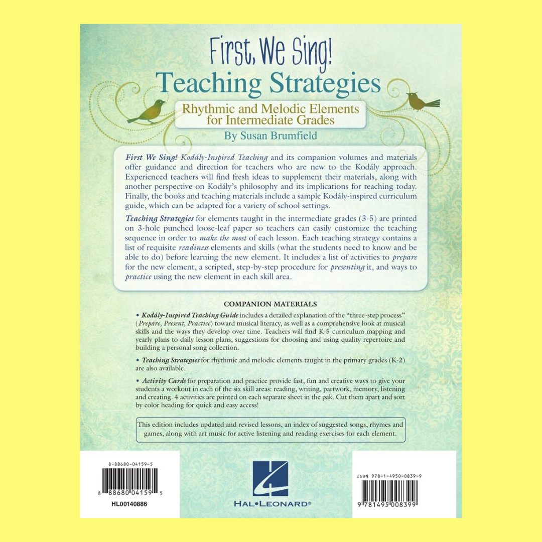 First We Sing Teaching Strategies - Intermediate Book (Revised Edition)