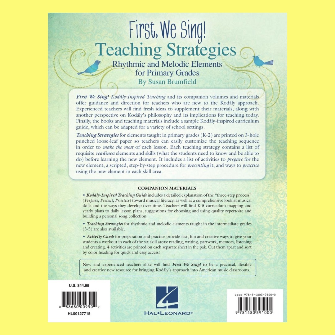 First We Sing Teaching Strategies - Primary Grade Book
