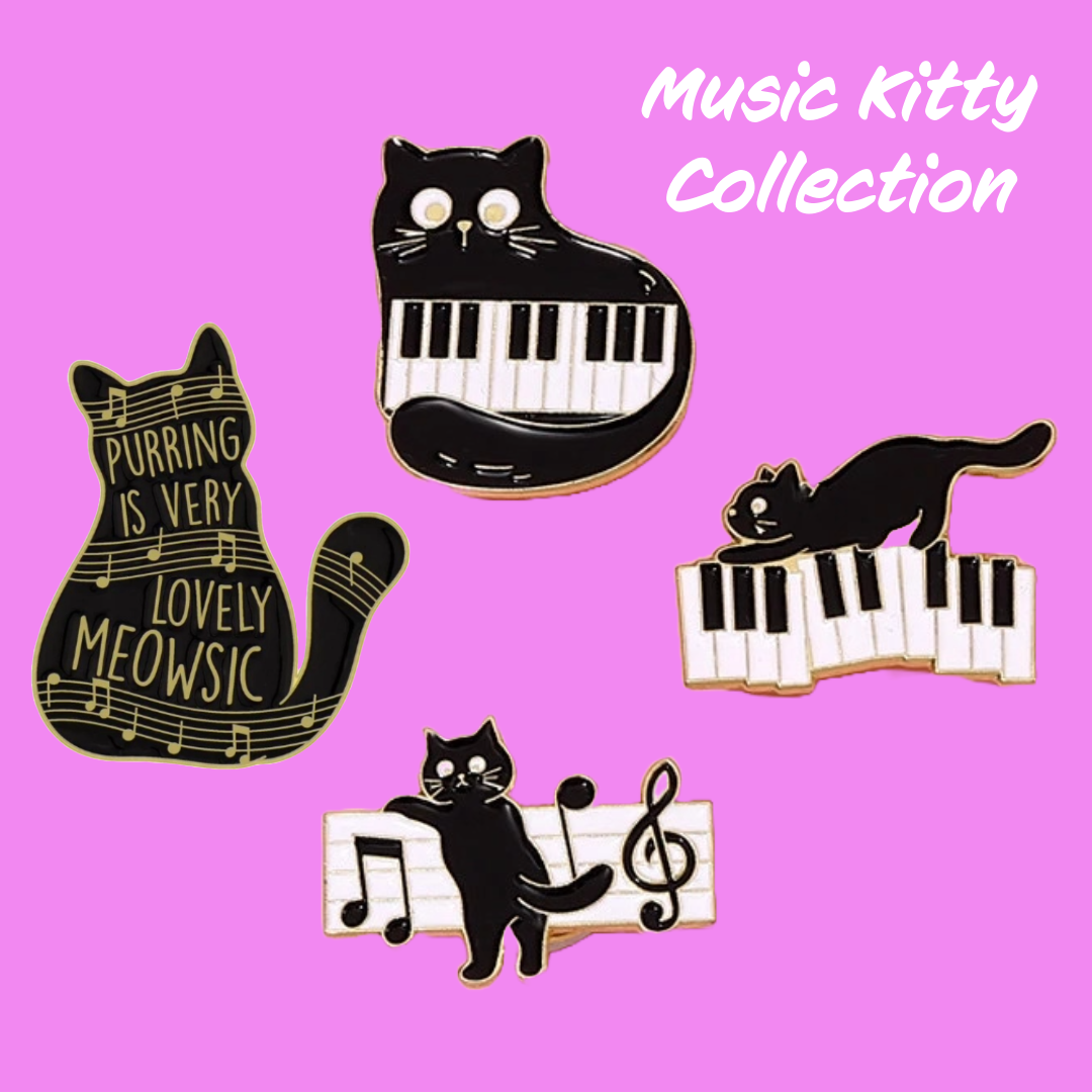 Lovely Meowsic Music Kitty Badge