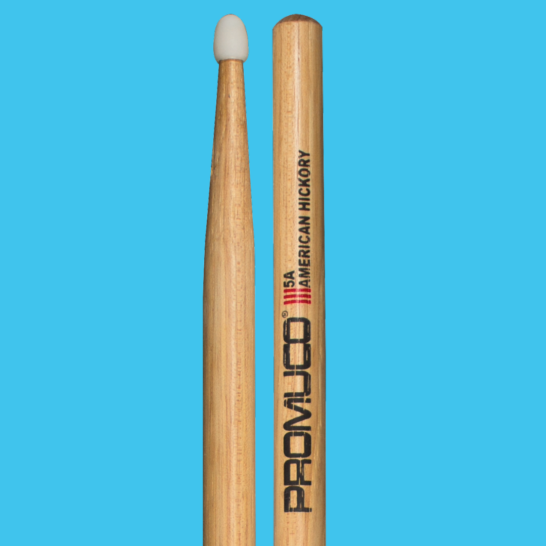 Promuco 1801N5A American Hickory 5A Nylon Tip Drumsticks