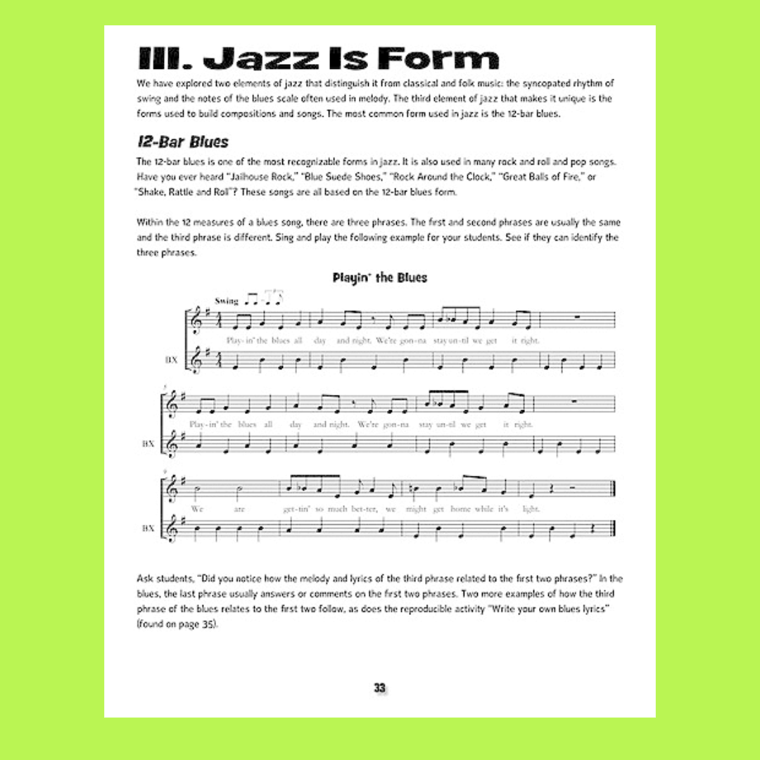 Get In The Groove - Discovering Jazz Using Orff and Classroom Instruments Book/Cd