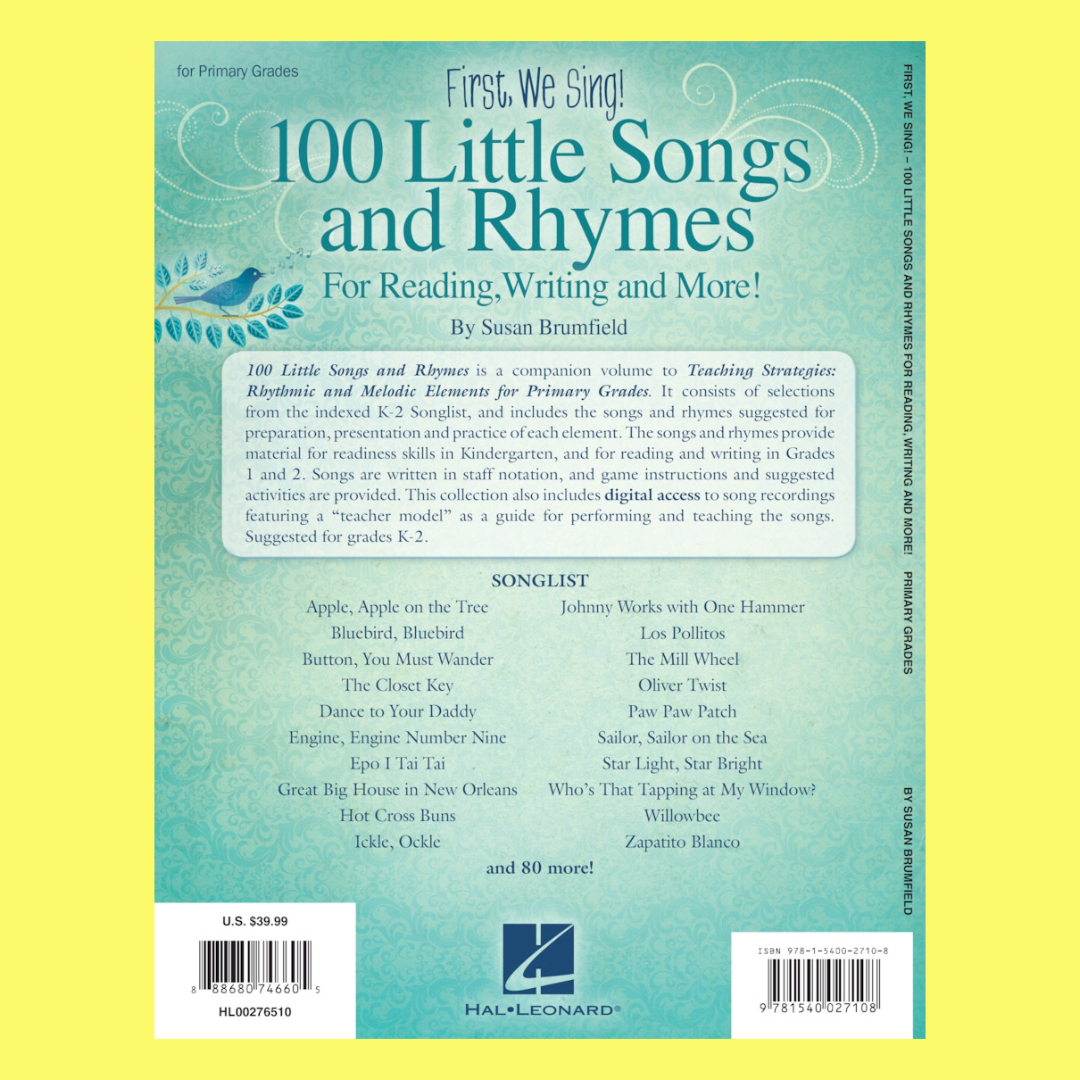 First Songs Library First We Sing - 100 Little Songs And Rhymes Book/Online Audio (Music ...