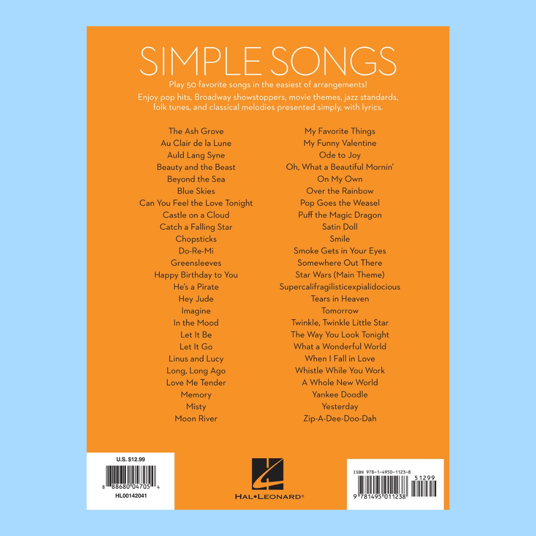 Simple Songs - The Easiest Easy Piano Songs Book