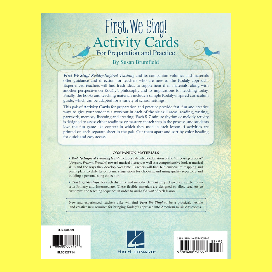 First We Sing Activity Cards - (Music Classroom)