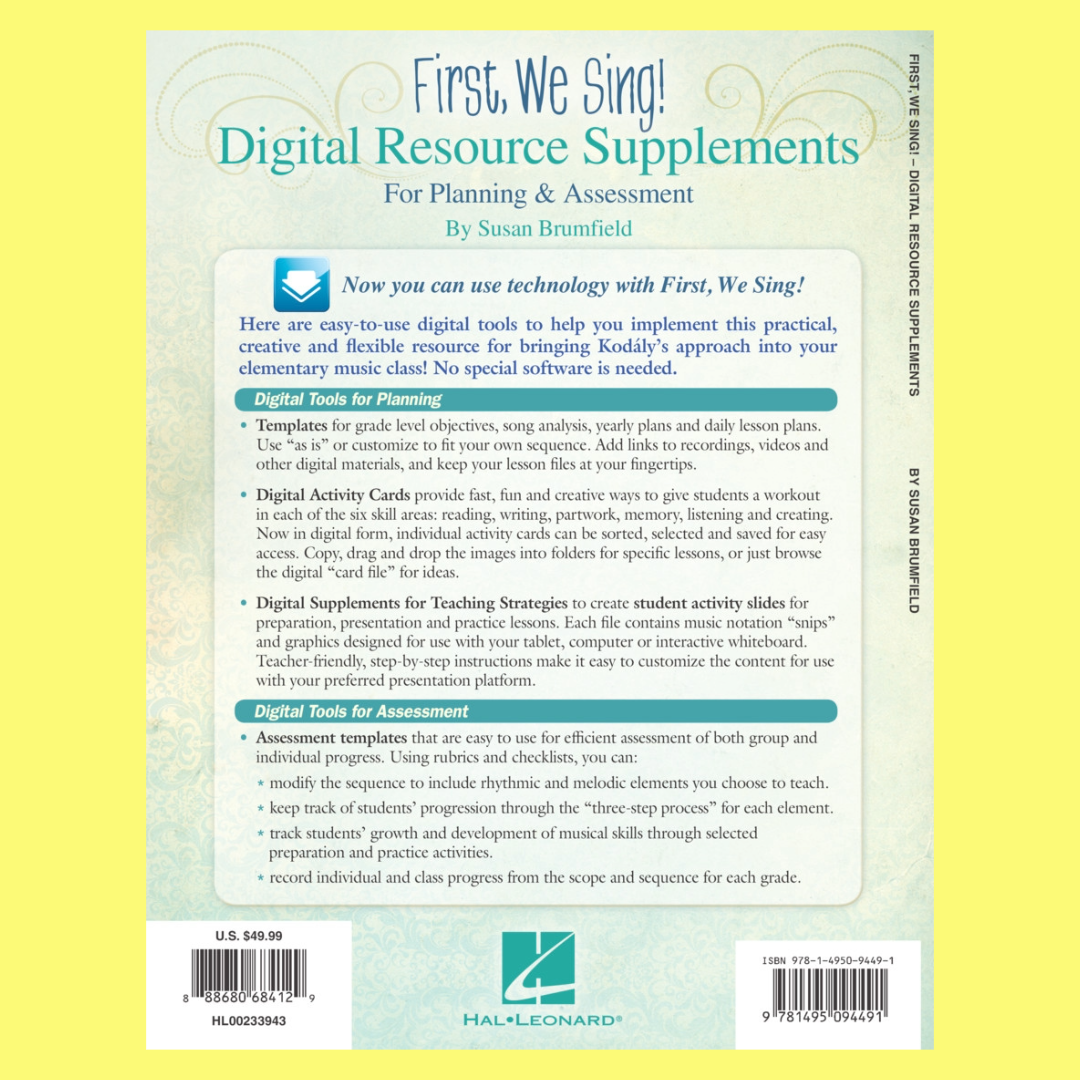 First We Sing - Digital Resource Supplement Book & Media